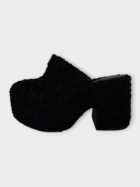 Larroude Shearling Miso Platform Clogs